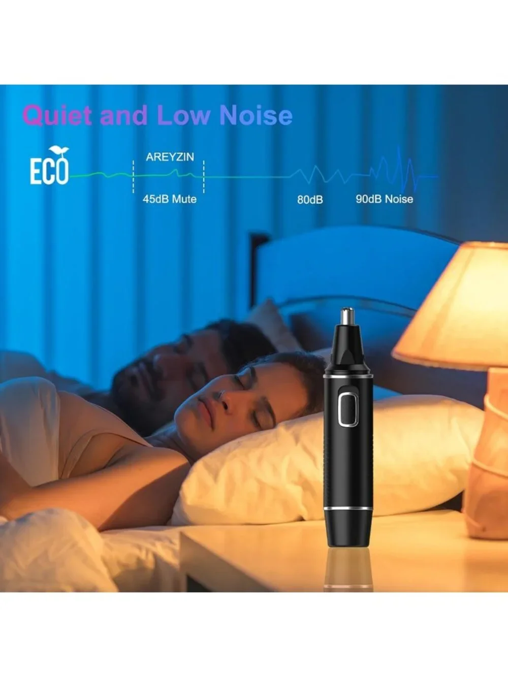Rechargeable 2-in-1 Nose & Ear Hair Trimmer, Painless Eyebrow & Facial Grooming